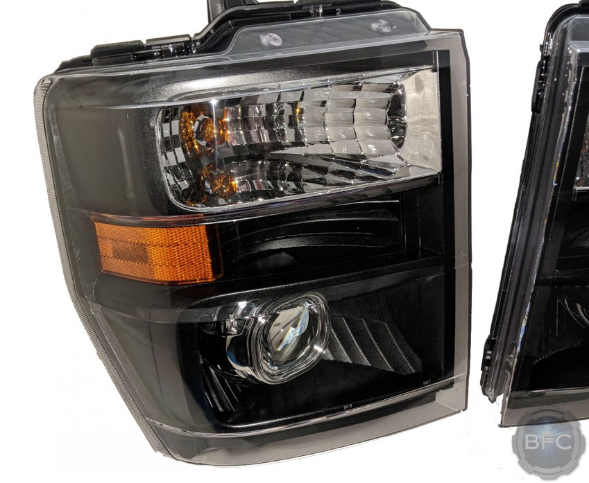 2012 Ford E350 Van Custom Black & Chrome Projector Headlights