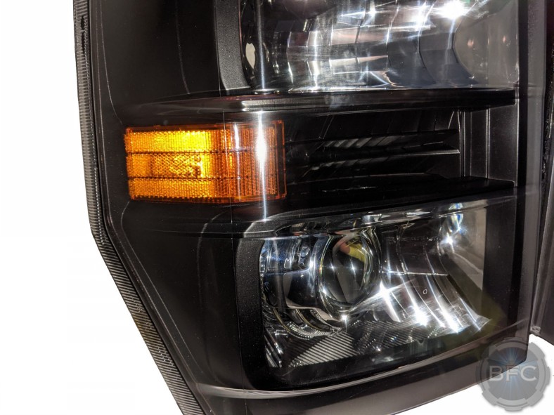 2012 Ford E250 Van Custom Projector Black Chrome Headlights
