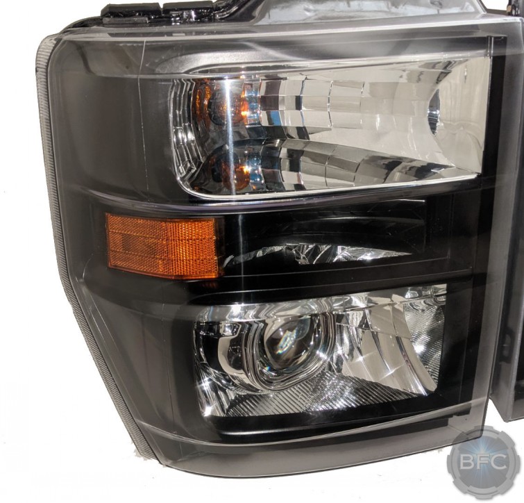 Ford E350 Van Custom Projector Retrofit Black Chrome Headlights