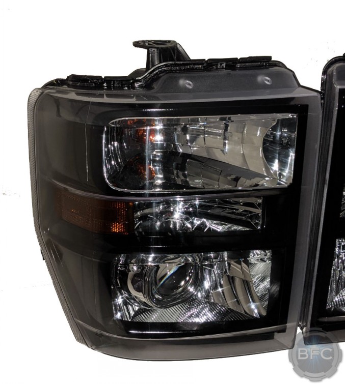 2002-2022 Ford Van E350 Custom Projector Black and Chrome Headlights Retrofit