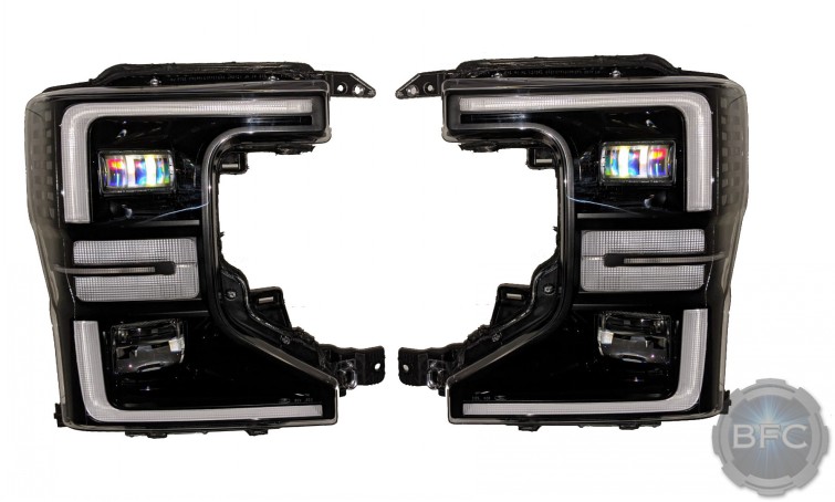 2021 Ford Super Duty F250 F350 OEM Black LED Headlights with CLEAR Reflectors