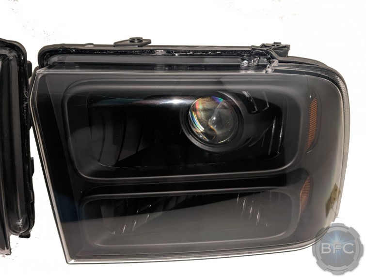 2007 Ford Super Duty All Black Projector Retrofit Headlights F250