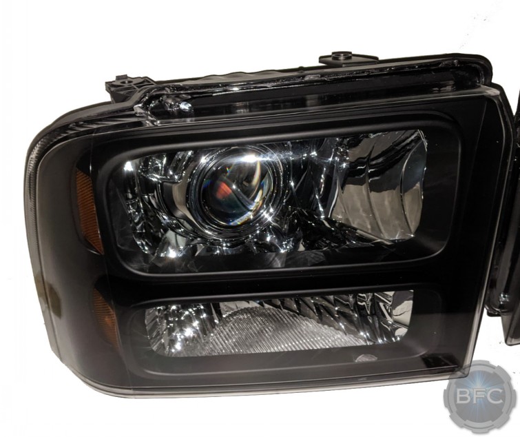 05-07 Ford Super Duty Black & Chrome HID Projector Retrofit Headlights