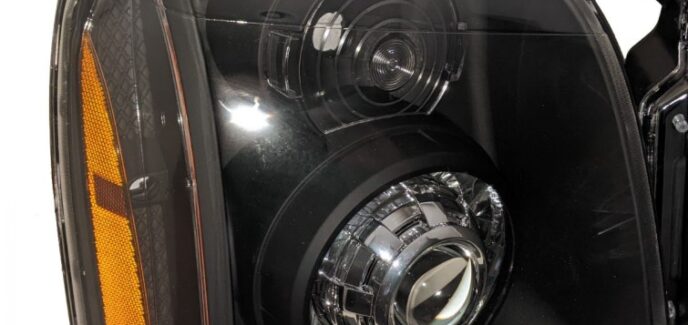 2014 GMC Yukon Denali Black and Chrome Projector Retrofit Headlights