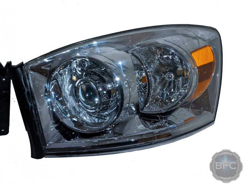2006-2008 Dodge Ram Projector Retrofit Chrome Headlights Package OEM D2S HID Bulbs
