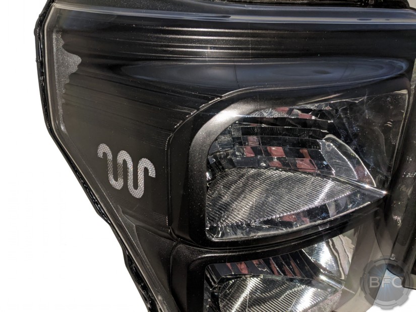 2014 Ford F250 Super Duty Black & Chrome King Ranch Custom Painted Headlights