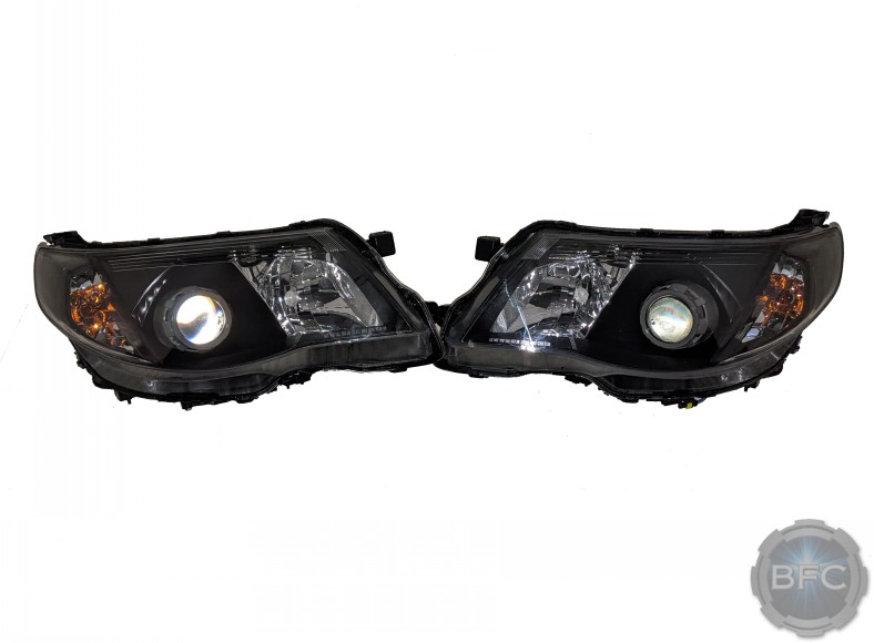 2011 Subaru Forester D2S Projector Retrofit Headlight Conversion Black, Chrome & Grey - BLACKFLAMECUSTOMS.com