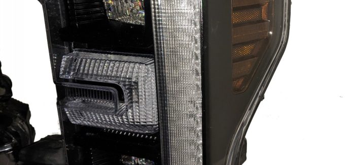 2019 Ford F350 Platinum Super Duty OEM LED Gloss Black Headlights