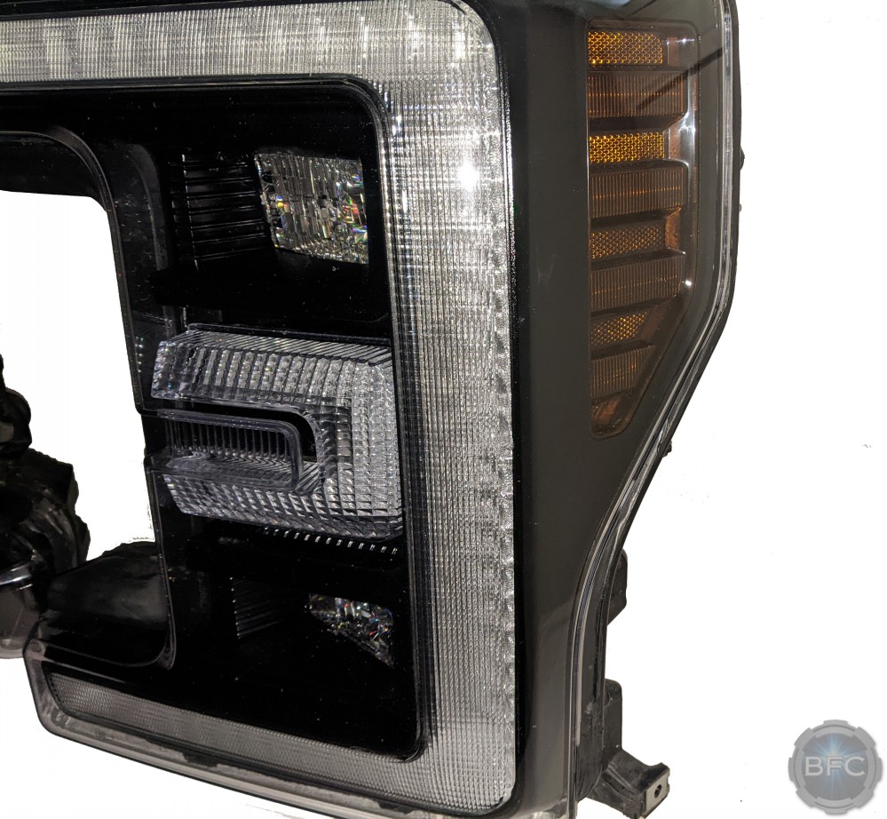 2019 Ford F350 Platinum Super Duty OEM LED Gloss Black Headlights