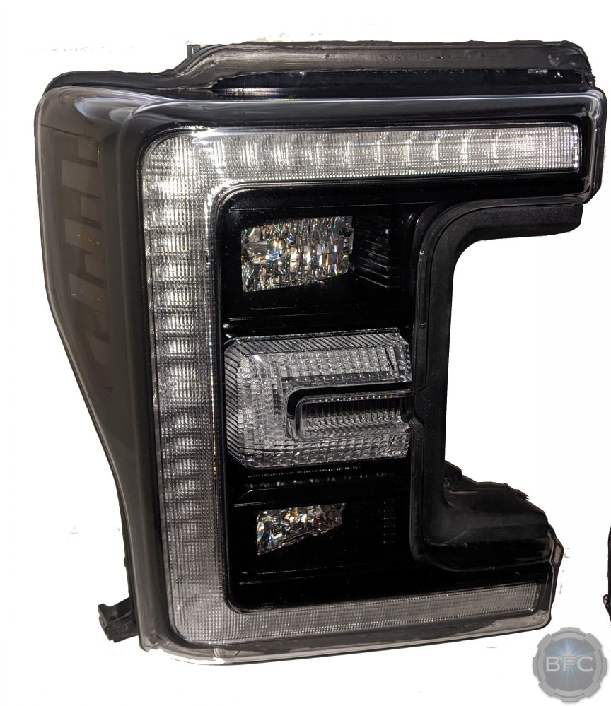 2019 Ford F350 Platinum Super Duty OEM LED Gloss Black Headlights