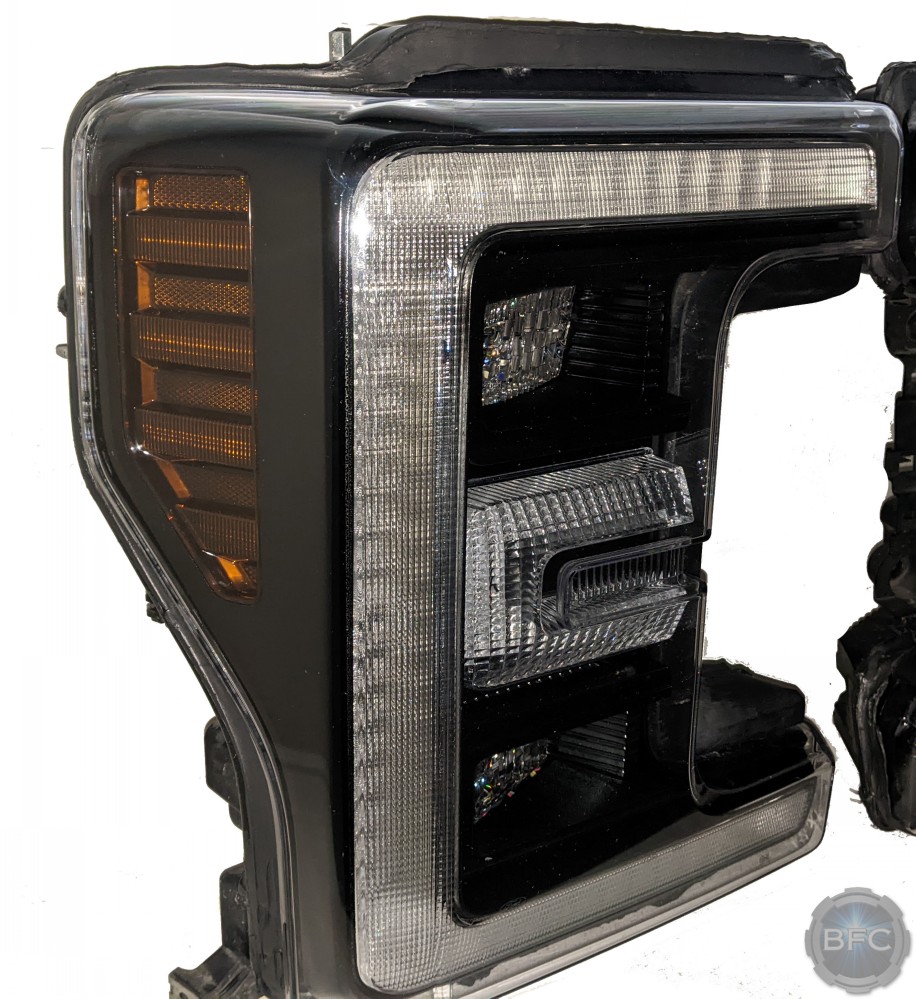 2019 Ford F350 Platinum Super Duty OEM LED Gloss Black Headlights