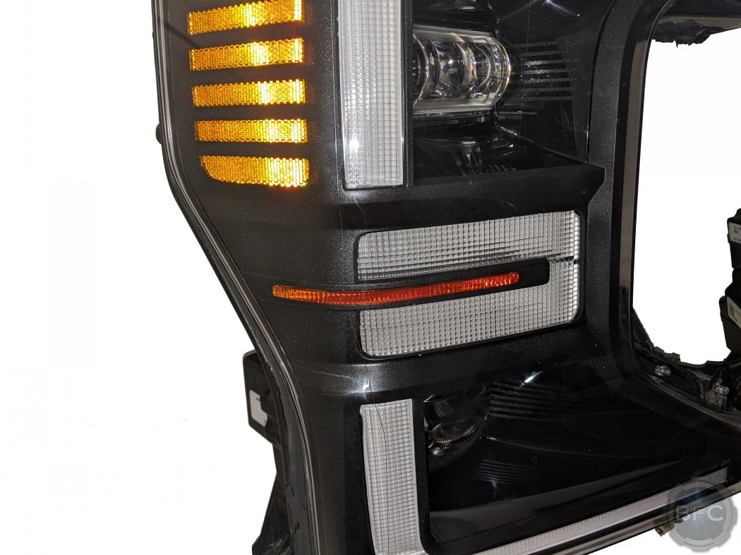 2020-2022 Ford Super Duty OEM LED Custom Satin Black Metallic Headlight Paint