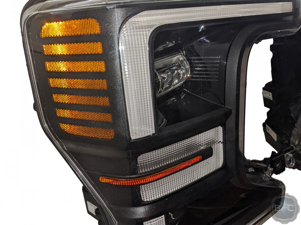2020-2022 Ford Super Duty OEM LED Custom Satin Black Metallic Headlight Paint