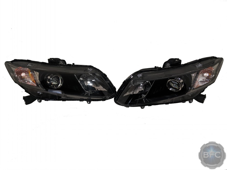 2014 Honda Civic Bi-LED Custom Projector Retrofit Headlights - BLACKFLAMECUSTOMS.com